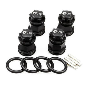 GDS Racing Extended Wheel Hex Hubs and Wheel Nut Aluminum Black for Losi 5ive T