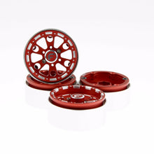 Load image into Gallery viewer, GDS Racing Four 1.9&quot; Red Alloy Beadlock Wheel Rim Wide 1&quot; for RC Model #094RD