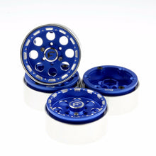 Load image into Gallery viewer, GDS Racing Four 1.9&quot; Blue Alloy Beadlock Wheel Rim Wide 1&quot; for RC Model #093BL