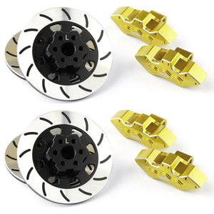 GDS Racing Aluminum Wheel Hex Hub Brake Disc and Golden Caliper for Traxxas UDR