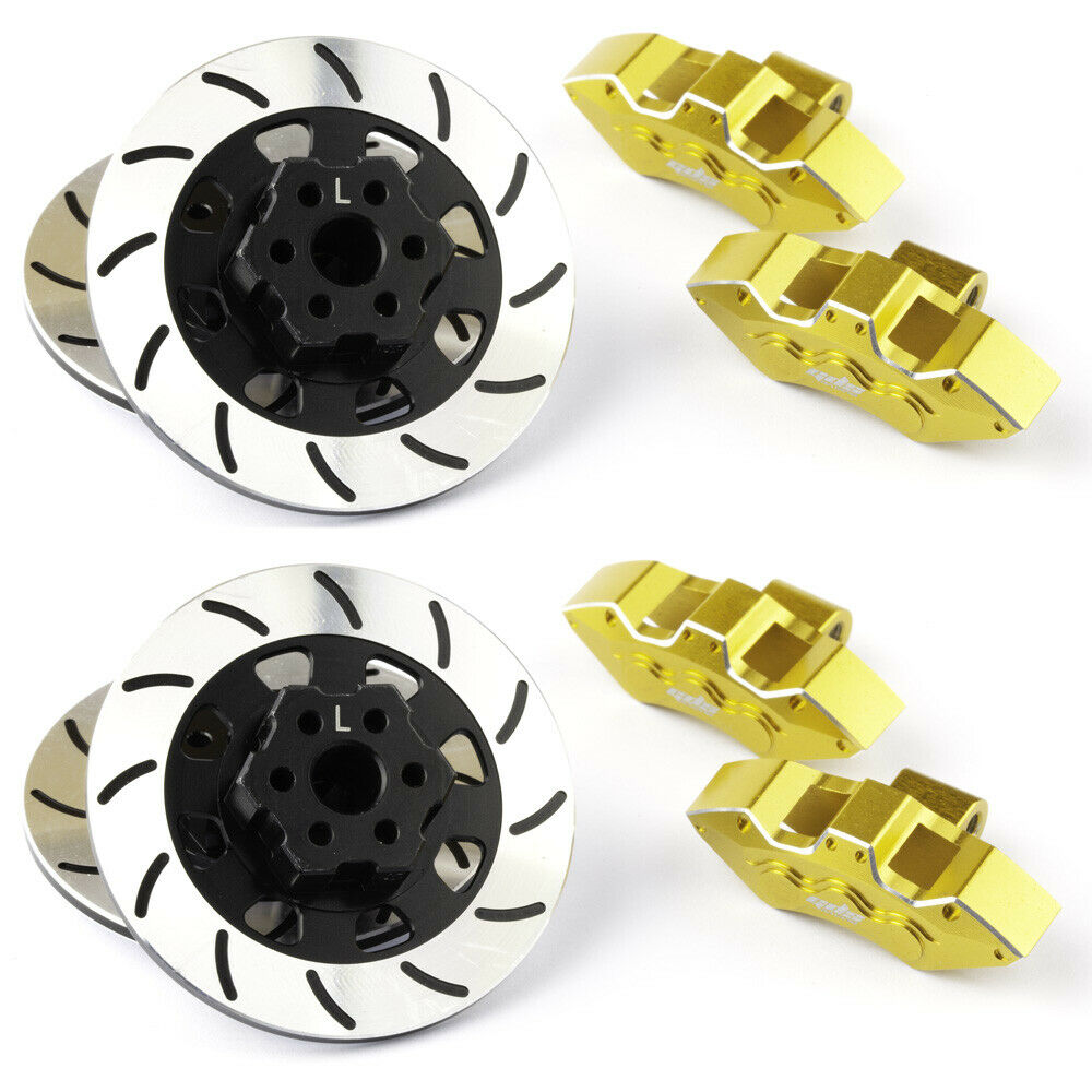 GDS Racing Aluminum Wheel Hex Hub Brake Disc and Golden Caliper for Traxxas UDR